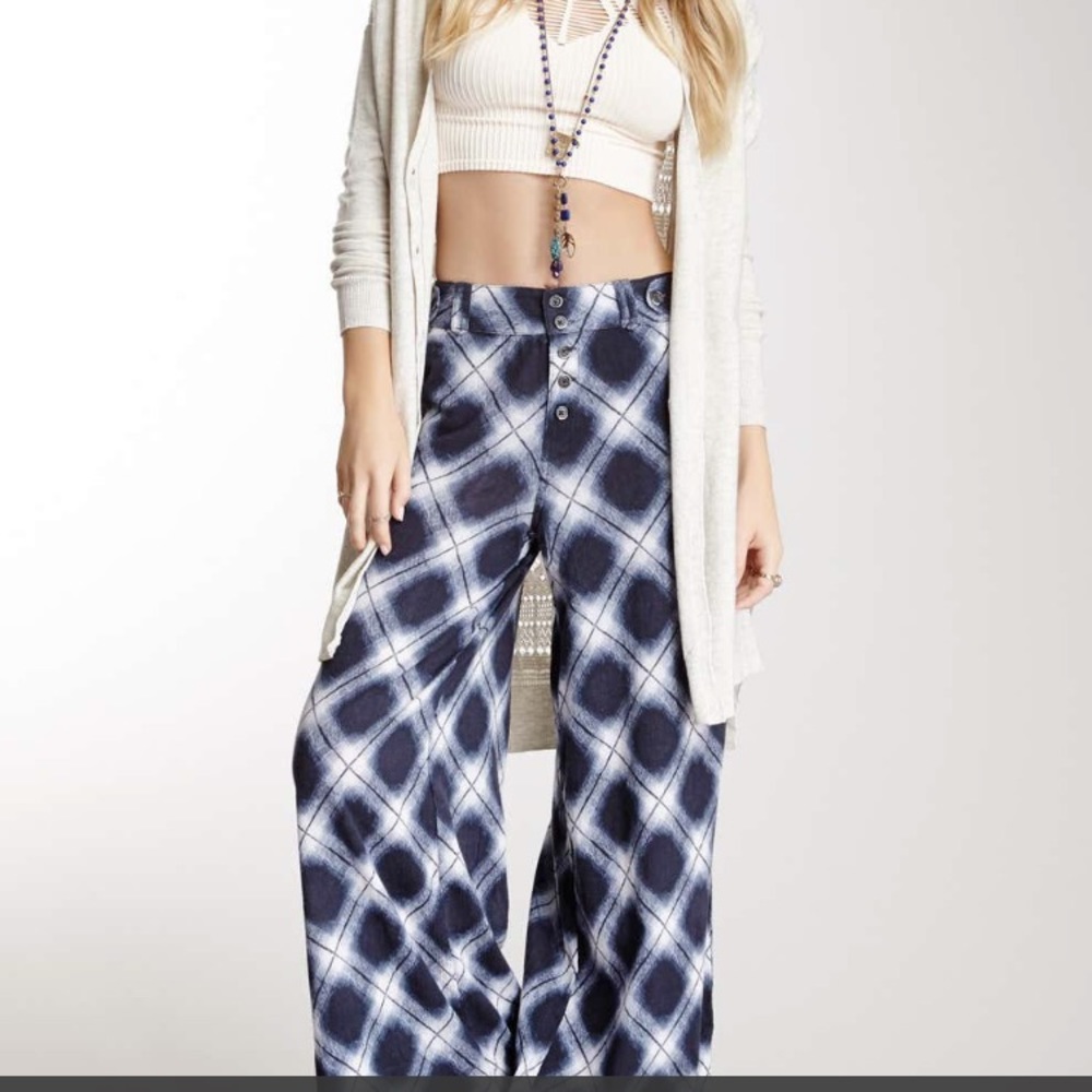 Free People Extreme Plaid Crinkle Pant size 0